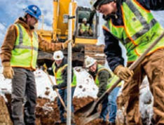 Workers working on the street